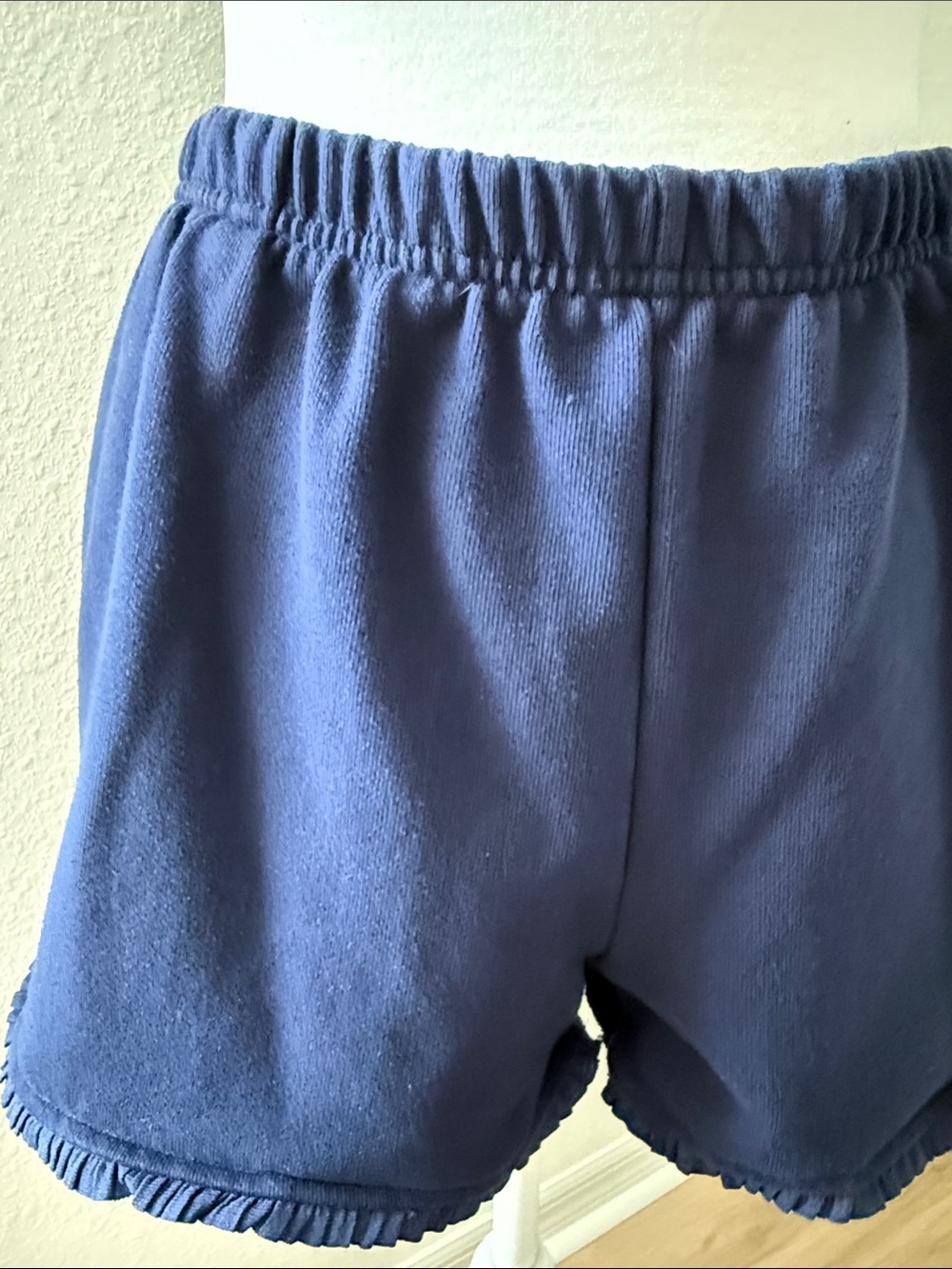 wild fable Navy Blue Elastic-Waist Ruffle Hem Athletic Shorts